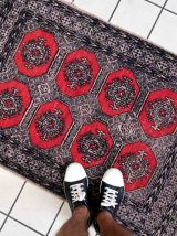 Tapis vintage Ouzbek Bukhara fait main, 1C1009