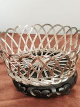 2 CORBEILLES BANETTES A PAIN VINTAGE en métal AURICA