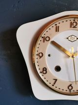 Horloge formica vintage pendule silencieuse "Lora blanc"