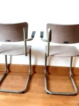 Paire de chaises cantilever Tubax 1950