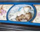 Boite en bois noirci incrustation Céramique