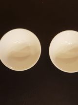 2 bols à riz porcelaine rouge émaillée