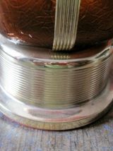 Très belle boîte à musique en verre fumé en forme de bouteil