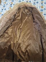 Manteau fourrure et satin beige Doré 