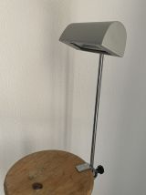 Lampe vintage 1980 médicale gris ciment et chromée - 50 cm