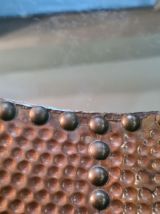 miroir  1970  encadrement plaque de cuivre marteler et clout