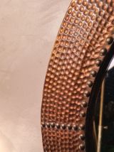 miroir  1970  encadrement plaque de cuivre marteler et clout