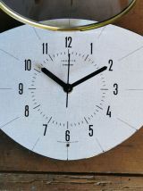 Horloge formica vintage pendule silencieuse "Vedette parme" 