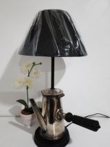 Lampe à poser déco récup cafetière 