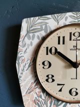 Horloge vintage pendule silencieuse Vedette blanc vert