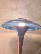 lampe champignon  bleu metal  1940 a 55  tres belle h39x29 p