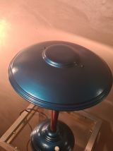 lampe champignon  bleu metal  1940 a 55  tres belle h39x29 p