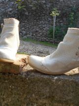 MUSTANG BOTTINES T 36 GRIS PALE ARGENTE QUASI NEUF