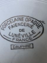 6 assiettes plates - Luneville, service Dauphine