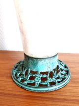 Vase art déco verre givré et fonte 