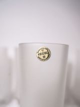 8 verres vintages en cristal dépoli, années 70, Allemagne