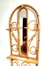 Porte manteau bambou et rotin 1960 