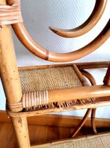 Porte manteau bambou et rotin 1960 