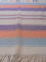 Original  tapis Mexicain aux couleurs pastel
