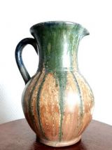 Grand pichet en céramique signé vintage 