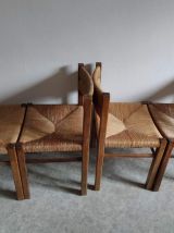 chaises paille et bois