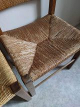 chaises paille et bois