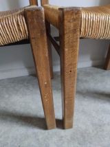 chaises paille et bois