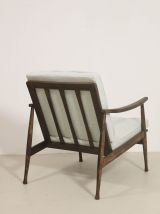 Fauteuil scandinave 1960 accoudoirs incurvés. Réf Jam.