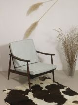 Fauteuil scandinave 1960 accoudoirs incurvés. Réf Jam.