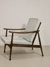 Fauteuil scandinave 1960 accoudoirs incurvés. Réf Jam.