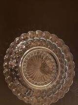 Joli service motif bulles bleu saphir vintage