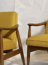 Paire de fauteuils GFM-87 Juliusz Kedziorek 1960 jaune.Ref s