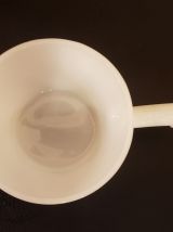 7 bols à soupe blancs en verre opaline vintage
