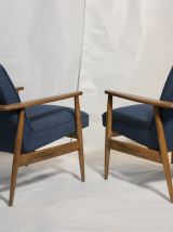 Paire de fauteuil création par M. Zieliński année 60 tissu b