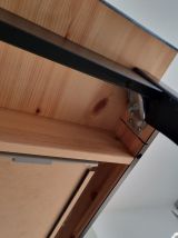 coiffeuse bureau brun noir en pin massif