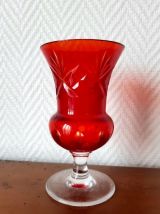 Vase cristal de bayel rouge  bohème 