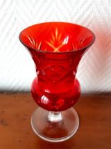 Vase cristal de bayel rouge  bohème 