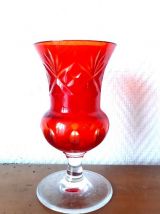 Vase cristal de bayel rouge  bohème 