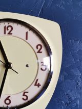 Horloge formica vintage pendule silencieuse Jaune pâle