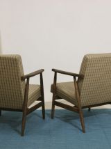 Paire de fauteuils Henryk lis 300-190 années 1970 tissu carr