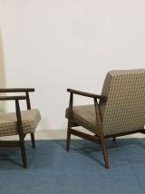 Paire de fauteuils Henryk lis 300-190 années 1970 tissu carr