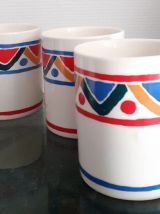 5 Tasses/ Mugs Mobil arcopal. Années 70.