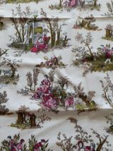 Coupon/ Toile de Jouy "Rondo" Pascaline Villon. Impression D