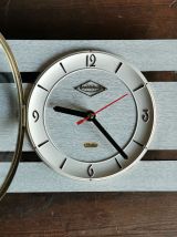 Horloge formica vintage pendule silencieuse Lutetia gris