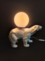 lampe ours blanc céramique