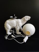 lampe ours blanc céramique