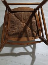 Fauteuil bois et paille style provençal.