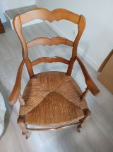 Fauteuil bois et paille style provençal.
