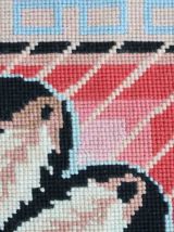 Tapis vintage Anglais Needlepoint fait main, 1P144