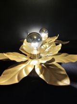 appliques feuilles murales dorées